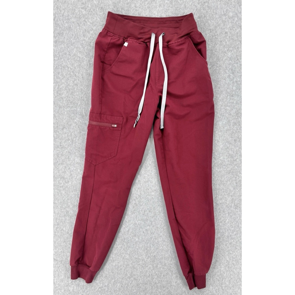 FIGS Technical Collection‎ Burgundy Jogger Scrub Pants Women's XS Cargo Pocket
